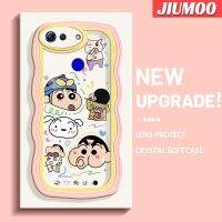 JIUMOO เคสเคสสำหรับ Honor V20 V30 Pro,เคสลายการ์ตูนสีเทียน Shin-Chan แฟชั่นขอบดีไซน์ใหม่ครีมเวฟเคสโทรศัพท์แบบใสเคสป้องกันเลนส์กล้องถ่ายรูปกรอบโปร่งใสกันกระแทก