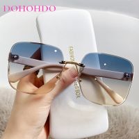 【CC】▥﹍  DOHOHDO 2023 Rimless Sunglasses Oversized Luxury Eyewear Men Glasses De Sol Mujer UV400