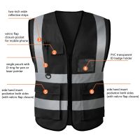 Reflective Safety Vest High Visibility Custom Logo XXXL Motorcycle Jacket Safety Vest Fluorescent Signal Police For Men Woman