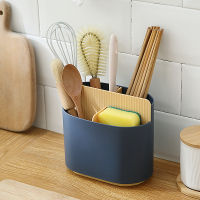 Solid Color Kitchen Chopsticks Tube Kitchen Tableware Storage Rack Drain Rack Spoon Chopsticks Storage Box Storage Supplies