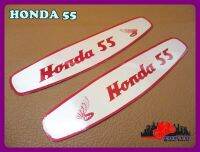 HONDA 55 FUEL TANK ALUMINUM DECAL "RED" LETTER LH&amp;RH // เพลทอลูมิเนียม ข้างถังน้ำมัน ซ้าย/ขวา ตัวหนังสือสีแดง สินค้าคุณภาพดี