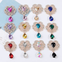 5pcs 40*60mm Silver Base Gorgeous Alloy Rhinestone Buttons for Metal Brooch Bow Hair Bag Clothing DIY Craft Jewelry Accessories