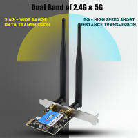 อะแดปเตอร์ WLAN PCI-E Dual Band 2.4GHz / 5GHz Wi-Fi PCI 802.11ac เครือข่ายบลูทูธการ์ดความเร็วสูงการ์ดเครือข่าย433Mbps กับเสาอากาศภายนอก2x สำหรับคอมพิวเตอร์เดสก์ท็อปพีซี All-In-One