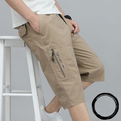 Summer Vintage Mens Short Multiple Pockets Plus Size Elastic Waist Work Hot Loose Army Green Male Cargo Casual Shorts Male
