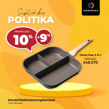 Jual carote 3 in 1 grill pan 28 cm anti lengket - grill 3 in 1