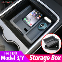 For Tesla 2021-2022 Model 3 Model Y Central Control Storage Organizer Box Car Decoration Cover Interior Refit Accessories Kit