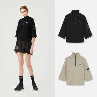 [COD] womens autumn knitting temperament age-reducing zipper top fashion all-match high collar three-quarter sleeves