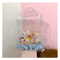 Snoopy กระเป๋าสะพายไหล่ลายการ์ตูนน่ารักสีชมพูสไตล์เกาหลี Transparent Bag