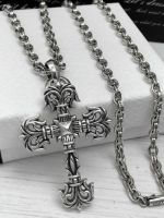 [TOP]Chrome Hearts 925 sterling silver 925 sterling silver cross flame pendant necklace necklace