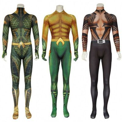 พร้อมส่ง ชุดบอดี้สูทคอสเพลย์ Aquaman Arthur Curry Spandex Zentai สําหรับปาร์ตี้ฮาโลวีน QC7311028