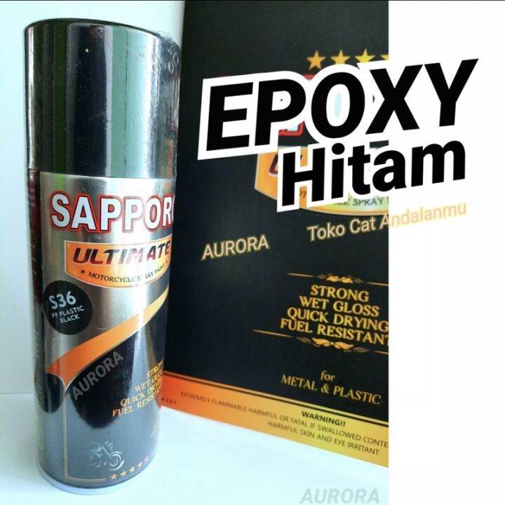 Sapporo Ultimate Epoxy Hitam S Pp Plastic Black Epoksi Poksi Saporo Pilok Pilox Pylox Cat