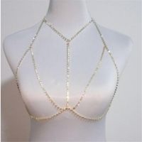 【YF】 Bohemian Beach Sexy Chest Chain For Women Full Rhinestone Cross Shining Crystal Bra Body Necklace Choker Jewelry