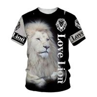 Xzx180305 the new lion pattern, 3D printed fashion style, summer short sleeved top for men and women, fashionable, comfortable and breathable