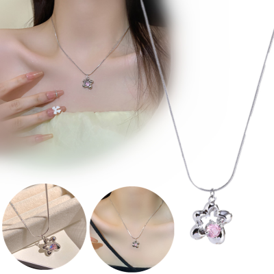 Sweet And Cool Necklace Lucky Star Pendant Y2K Lucky Starfish Pendant Advanced Sense Pendant Sweet Pink Diamond Necklace