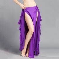 ☋▣❏ Qsuccua New belly dance sexy double split half-length skirt practice performance costume