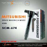 คอยล์จุดระเบิด MITSUBISHI SPACE WAGON 2.4 สเปซวากอน 2.4 MIVEC / 4G69 ตรงรุ่น ( รหัส SCM-674 ) ยี่ห้อ TOP PERFORMANCE JAPAN