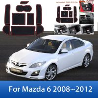 แผ่นรองประตูสำหรับ Mazda 6 GH1 2008 2009 2010 2011 2012กันเสื่อกันลื่นแผ่นร่องประตูถ้วยเสื่อกรูฟรถยนต์อุปกรณ์ตกแต่งภายในใหม่