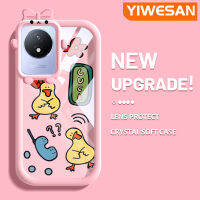 YIWESAN เคสสำหรับ VIVO Y02 Y02A เคส2023 Y11การ์ตูนน่ารักกรอบเคสใส่ Tpu น่ารักเคสกันกระแทกกล้อง