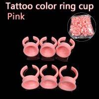 【CW】✚▧۞  500PCS Ink Cap Pigment Cups Disposable Caps Microblading Pink Glue Holder Needle Supplies