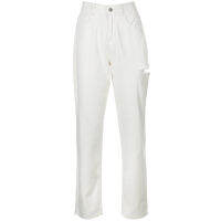 WEANIA Ins Style Hole Solid Color High Waist Trouser Casual Long Pants