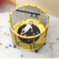 TRAMPOLINE Kids แทรมโพลีนเด็ก, แทรมโพลีน, แทรมโพลีนที่บ้าน, แหวนดึง, แกว่ง, ขายู, ตาข่ายนิรภัย, เส้นผ่านศูนย์กลาง 1.4 ม., ปรับความสูงได้