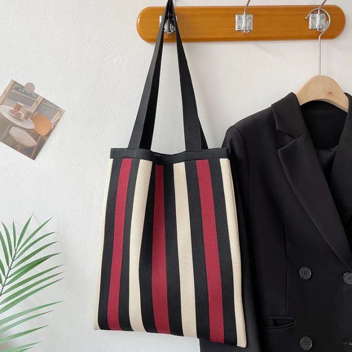 shoulder-bag-vest-bag-versatile-large-capacity-stripe-knitting-beautiful
