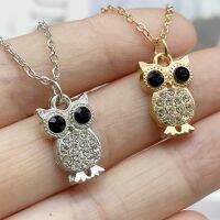 Crystal Owl Animal Pendants Necklaces Golden Silver Color Fashion Women Necklace Gift For Friend Wholesale Jewelry