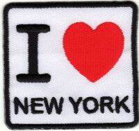 iron on patch Embroidery I love New York USA 6x6 cm ฉันรักนิวยอร์ค ตัวรีด เย็บติดผ้าประเทศไทย โลโก้ปัก มีกาวสำหรับรีด ตกแต่งเสื้อผ้า