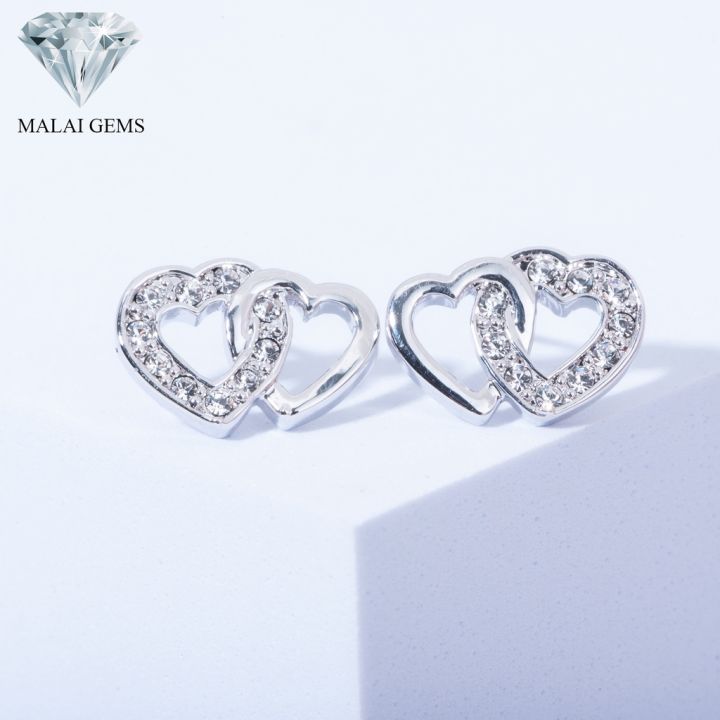 malai-gems-ต่างหูเพชร-ต่างหูหัวใจ-ต่างหูเพชรหัวใจ-เงินแท้-silver-925-เพชรสวิส-cz-เคลือบทองคำขาว-รุ่น-11009805-แถมกล่อง
