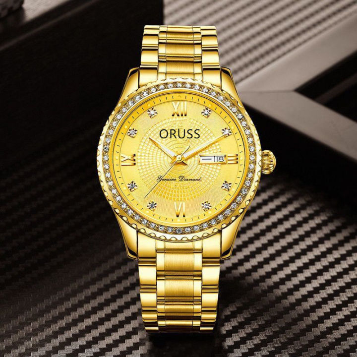oruss-นาฬิกาสำหรับผู้ชายอัตโนมัติเต็มรูปแบบสวิสกันน้ำเรืองแสงปฏิทินหน้าปัดขนาดใหญ่ที่ไม่ใช่กลไก