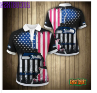 Seattle Seahawks American Flag Polo Shirt