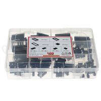 ✑❄♦ 100Pcs/Box 2.54mm Pitch DIP IC Sockets Solder Type Adaptor Assortment Kit (6/8/14/16/18/24/28/40 Pins)