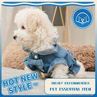 【FCL】✈♕ Dog Denim Harness Jean Clothing for Small Medium Dogs Chihuahua Fashion Outfit Supplies