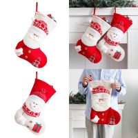 Christmas Stocking Socks Decorations For Home Christmas Ornaments Xmas Santa Claus New Christmas 2021 Gifts For New Year 39;s Socks