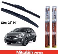 ใบปัดน้ำฝน ที่ปัดน้ำฝน ซิลิโคน ตรงรุ่น Mitsubishi Attrage ไซส์ 14-22" ยี่ห้อ Diamond กล่องแดง(ราคาต่อคู่)