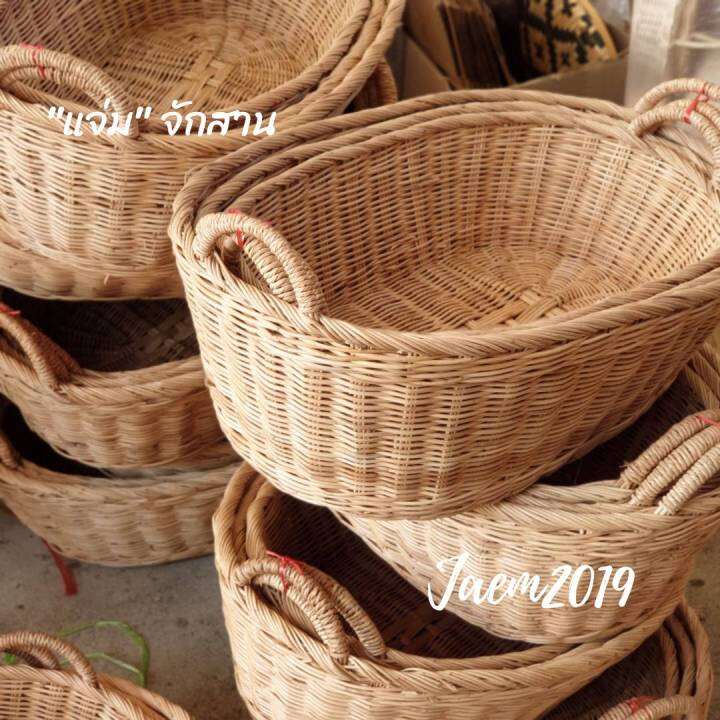 แจ่มจักสาน-ตะกร้าหวายขนาดใหญ่-ตะกร้าหวายทรงกลม-ตะกร้าหวายทรงรี-rattan-basket-large-size