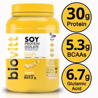 ส่งฟรี ￼[รับประกันความอร่อย] โปรตีนถั่วเหลืองออแกนิค biovitt Soy Protein Isolate ซอยโปรตีน ไอโซเลท Non Whey | 907.2 กรัม