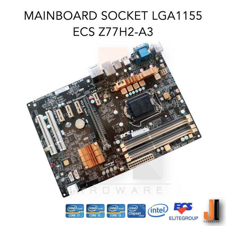 mainboard-ecs-z77h2-a3-lga1155-support-intel-core-i-gen-2xxx-and-gen-3xxx-series-สินค้ามือสองสภาพดีมีฝาหลัง-มีการรับประกัน