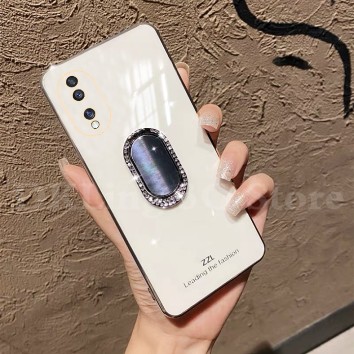 ปลอกอ่อนเคลือบผิวใหม่-honor-90-5g-honor-90-lite-honor-70-lite-สุดหรูปกป้องเลนส์เคสโทรศัพท์-huawei-honor90-lite-ฝาหลัง-honor70-lite-พร้อมที่วางลวดดัดฟันเพชร-bling