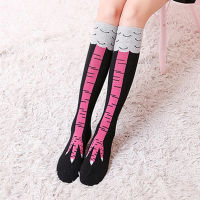 Womens Socks High Tube Over The Knee Socks 3D Cartoon Animal Cute Funny Chicken Socks Autumn And Winter Stove Creative Sock