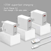 JUNGLEPIA Mới Sạc nhanh Điện thoại di động Qc 5.0 120W Cáp loại C Sạc nhanh Bộ chuyển đổi sạc