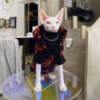 Hairless Cat Clothing Sphinx Devon Red Letter Autumn Winter Warm Lamb Coat