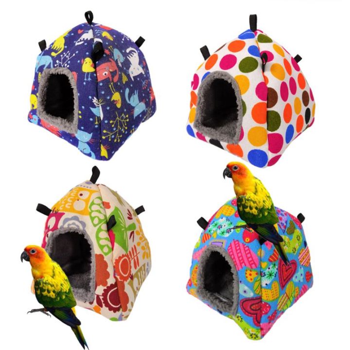 นกแขวนเปลญวนฤดูหนาว-warm-nest-plush-เต็นท์-hideout-snuggle-hut-sleep-สำหรับ-play-amp-rest-สำหรับ-parrot-hamster-christm