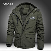 New Mens Jacket Coats Multi-Pock Windproof Winter Thicken Fleece Hooded Parkas Solid Casual Coat for Men Bomber Jacket Parka