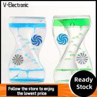 V-ELECTRONIC ที่ใส่ของเหลว นาฬิกาทรายแบบน้ำ อะคริลิค ระยะเวลาที่กำหนด กังหันลมหมุนนาฬิกาทราย ของใหม่ บรรเทาความวิตกกังวล ขวดหยดน้ำมันแบบล้อคู่ เด็กสำหรับเด็ก