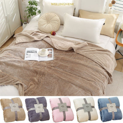 Solid Fluffy Plaid Bed ผ้าห่ม Warm Soft Coral Fleece โยนโซฟาผ้าคลุมเตียงสำหรับ Single/twin/queen/king