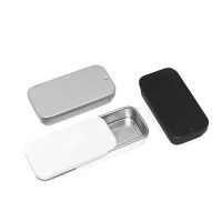 【CW】☬ﺴ  1Pc Metal Rectangular Tin Tinplate Push Pill Cases Bins Jar Hinged Containers Small Organizer Storage