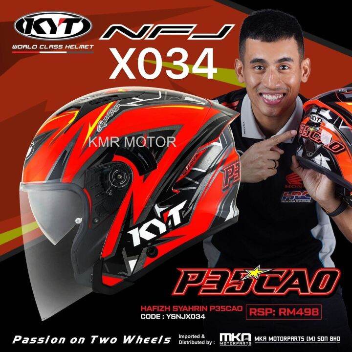 KYT HELMET NFJ PESCAO REP 2022 HAFIZ SHAHRIN NFJ HELMET DOUBLE VISOR