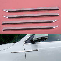 4Pcs Universal Stainless Steel Chrome Car Front Door Side Fender Trim Cover Emblem Sticker Decorative