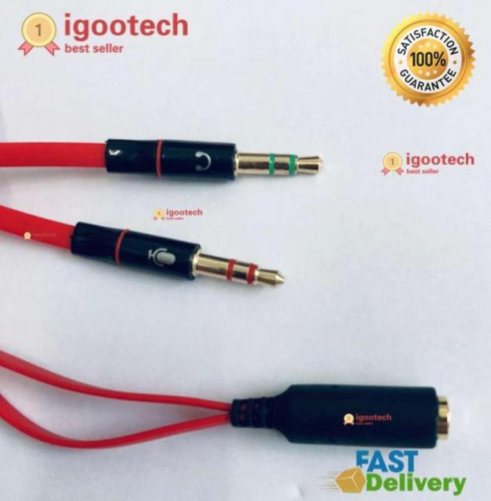 eco-สายแปลงหูฟังสมอลทอร์คให้ใช้กับคอมพิวเตอร์-สายแปลงหูฟังคอมที่มี-2-เเจ็คให้ใช้กับสมาร์ทโฟน-3-5mm-mic-and-earphone-splitter